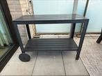 Trolley VALLEBO B45xL100xH74 zwart BBQ tafel, Tuin en Terras, Tuintafels, Ophalen of Verzenden, Gebruikt, Rechthoekig, Kunststof