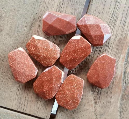 DB25 Kralen rode goudsteen facet geslepen 23x16mm, Hobby en Vrije tijd, Kralen en Sieraden maken, Nieuw, Kraal, Verzenden