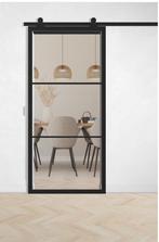 Nieuwe Schuifdeur staal/glas zwart Hoogte 2.10 Breedte 1.20, Doe-het-zelf en Verbouw, Binnendeur, Nieuw, Schuifdeur, Glas