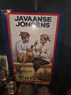 Javaanse jongens blikken oud reclame bord, Verzamelen, Rookartikelen, Aanstekers en Luciferdoosjes, Ophalen of Verzenden, Gebruikt