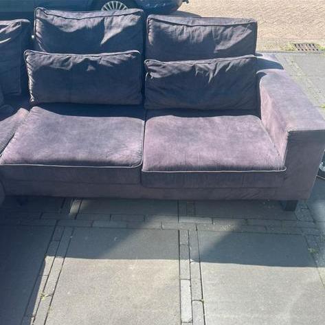 Loungebank antraciet, Huis en Inrichting, Banken | Bankstellen, Gebruikt, Vierpersoons of meer, Ophalen