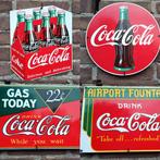 4 orginele Coca Cola Emaille borden van de jaren 90, Ophalen of Verzenden, Gebruikt, Reclamebord