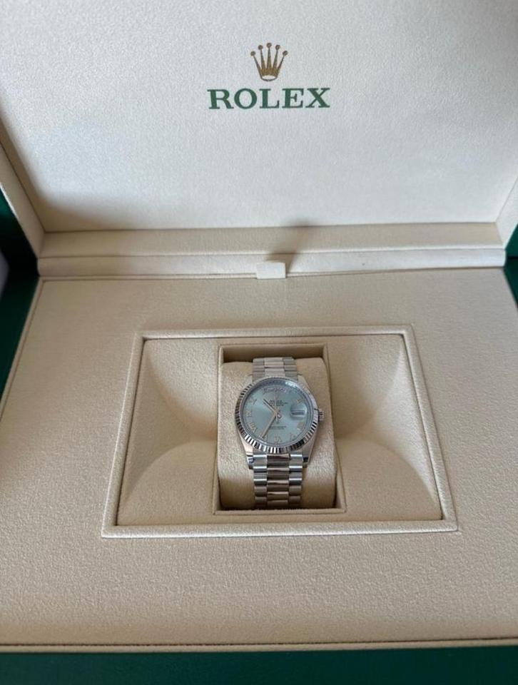 Rolex Day-Date 36 – Ref. 128236 – 2023, Sieraden, Tassen en Uiterlijk, Sporthorloges, Zo goed als nieuw, Ophalen of Verzenden