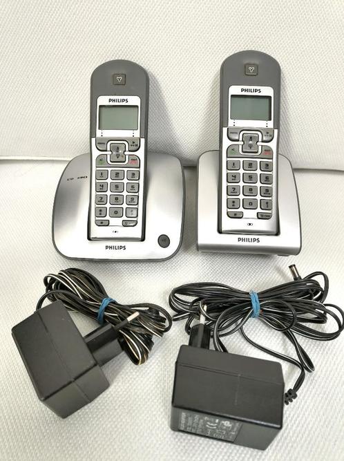 Dect telefoonset DUO - Draadloos - Philips, Telecommunicatie, Vaste telefoons | Handsets en Draadloos, Zo goed als nieuw, 2 handsets