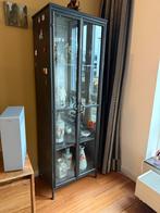 Mooie industriële stalen kast. Vitrinekast staal zwart, Huis en Inrichting, Kasten | Vitrinekasten, Ophalen, 50 tot 100 cm, Zo goed als nieuw