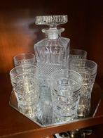 Whiskey Set Loodkristal Karaf met 6 Glazen en Spiegel, Verzamelen, Ophalen