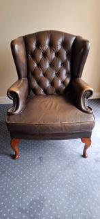Leren engelse fauteuille, Huis en Inrichting, Fauteuils, Ophalen, Gebruikt