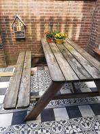 Picknicktafel met inklapbare banken, Ophalen, Gebruikt, Inklapbaar, Rechthoekig