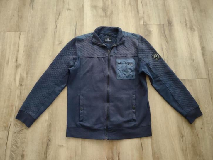 Prachtig blauw vest met rits en borstzakje Stonecast, L., Kleding | Heren, Truien en Vesten, Gedragen, Maat 52/54 (L), Blauw, Ophalen of Verzenden
