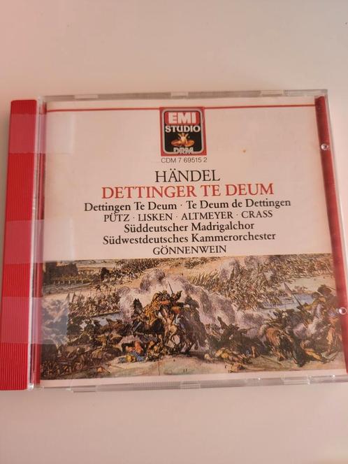 Händel - Dettinger Te Deum - EMI Studio DRM, Cd's en Dvd's, Cd's | Klassiek, Gebruikt, Vocaal, Barok, Ophalen of Verzenden