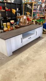 TV meubel taupe wit, Ophalen, 150 tot 200 cm, Zo goed als nieuw, Minder dan 100 cm