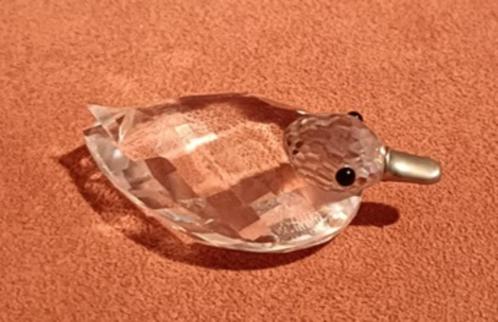 Swarovski eend, mini, met zilveren snavel, Verzamelen, Swarovski, Zo goed als nieuw, Figuurtje, Ophalen of Verzenden