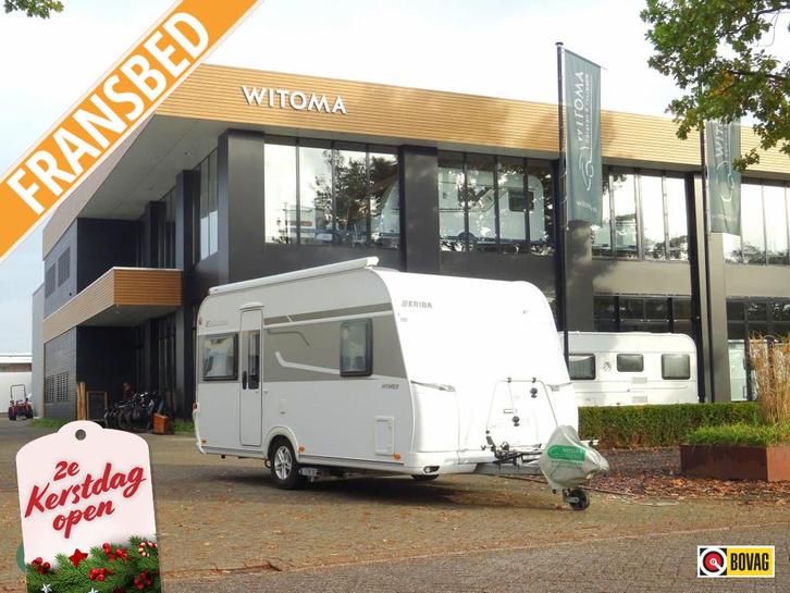 Eriba Exciting 445 2e kerstdag geopend!, Caravans en Kamperen, Caravans, Bedrijf, tot en met 4, 1000 - 1250 kg, Rondzit, Eriba