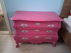 Roze buikkastje hout ladekast kast meisjeskamer, Ophalen, Retro brocante vintage Landelijk, Teakhout, 50 tot 100 cm