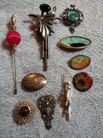 Diverse mooie vintage broches, sjaalclips en hoedenspeld, Verzenden, Gebruikt, Overige materialen