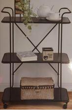 Industriële Bijzettafel Trolley Serveerwagen hout staal, Ophalen, Minder dan 50 cm, 50 tot 100 cm, Zo goed als nieuw