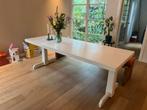 Stevige witte houten eettafel, Ophalen, Gebruikt, 200 cm of meer, 50 tot 100 cm