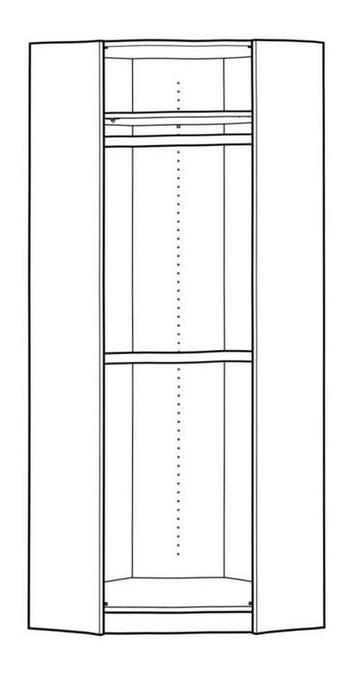 Pax kast ikea hoekdeel zeshoek hoogte 236cm donker hout