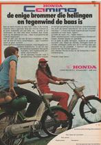 retro reclame 1978 Honda Camino brommer ook op hellingen, Verzenden, Overige typen