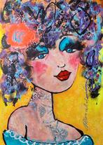 -LE PORTRAIT EN JAUNE- Marcel de With (1964)., Ophalen of Verzenden