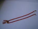 BLOEDKORAAL KETTING MET GOUDEN SLOT - KETTINKJE EN SIERSTUK, Verzenden, Gebruikt, Rood, Goud