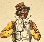 oude reclamekaartje man black americana  danser, Verzamelen, Verzenden, Voor 1920, Gelopen, Overige thema's