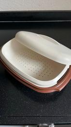 Tupperware schaal met vergiet, Huis en Inrichting, Keuken | Tupperware, Schaal, Gebruikt, Ophalen of Verzenden, Bruin