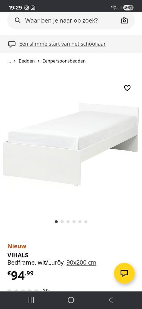 Ikea 1-persoons bedframe - Zo goed als nieuw, Huis en Inrichting, Slaapkamer | Bedden, Zo goed als nieuw, Eenpersoons, 90 cm, 200 cm