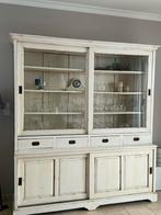 Vintage buffetkast met glazen deuren, Huis en Inrichting, Kasten | Buffetkasten, Ophalen, Gebruikt, Met lade(s), 150 tot 200 cm