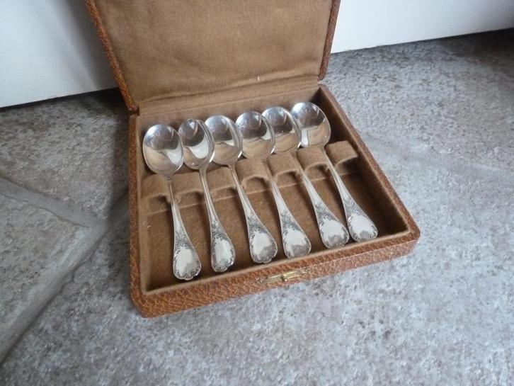 Fraaie verzilverde lepels Marly van Christofle, Huis en Inrichting, Keuken | Bestek, Gebruikt, Los bestek, Zilver, Vaatwasserbestendig