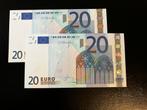 2x €20,- Draghi - Nederland (P) R015, Postzegels en Munten, Bankbiljetten | Europa | Eurobiljetten, Ophalen of Verzenden, Overige landen