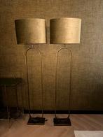 2x Staande Lampen Brons, Huis en Inrichting, Lampen | Vloerlampen, Ophalen, Gebruikt, Metaal, 150 tot 200 cm