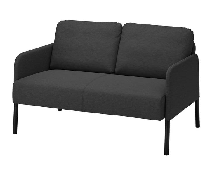 Mooie 2-zits bank - Glostad Knisa donkergrijs van de ikea, Huis en Inrichting, Banken | Bankstellen, Zo goed als nieuw, Rechte bank