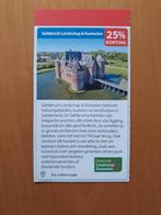 Geldersch Landschap & Kastelen 25% korting, Tickets en Kaartjes, Drie personen of meer, Kortingsbon, Overige typen