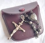 Zilveren Rozenkrans ketting hanger Jezus kruis, Antiek en Kunst, Ophalen of Verzenden
