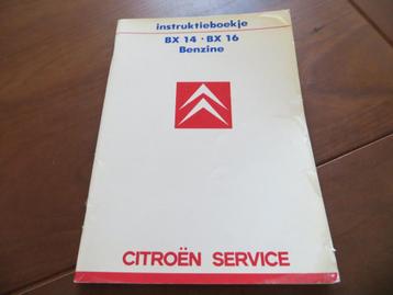 Instructieboek Citroen BX 14, Citroen BX 16, BX Break 1986 beschikbaar voor biedingen