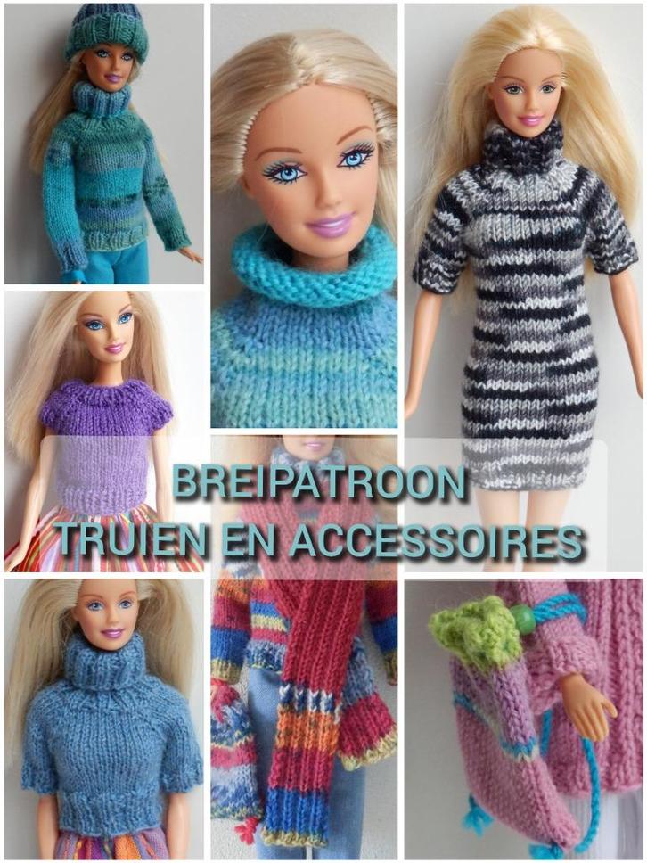 Breipatroon Barbiekleertjes - diverse truien en accessoires, Hobby en Vrije tijd, Breien en Haken, Nieuw, Breien, Patroon of Boek