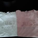 2 TSHIRTS /TOPS ROSE EN WIT CASSIS MAAT M  Z.G.A.N!, Maat 38/40 (M), Verzenden, Wit, Zo goed als nieuw