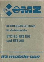 MZ ETZ125 ETZ150 ETZ251 Betriebsanleitung handleiding 4059z, Ophalen of Verzenden, Overige merken