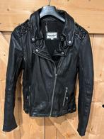 Zwart leren bikerjasje, Kleding | Dames, Jassen | Zomer, Ophalen of Verzenden, Zo goed als nieuw, Maat 34 (XS) of kleiner, Zwart