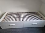 Brimnes bed 90x200 inc lattenbodem, Ophalen, 90 cm, Eenpersoons, Wit