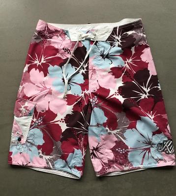 Zwem/surfshort Rip Curl maat 32 wit/roze/burgundy beschikbaar voor biedingen