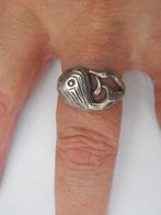 Zilveren vintage unisex ring walvis maat 19,5 nr.1050, Sieraden, Tassen en Uiterlijk, Ringen, Zo goed als nieuw, Zilver, Dame of Heer