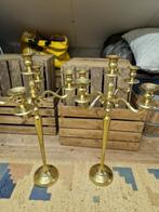 Gouden kandelaars 60 cm hoog. 2 stuks., Huis en Inrichting, Woonaccessoires | Kandelaars en Kaarsen, Ophalen, Metaal, 50 tot 75 cm