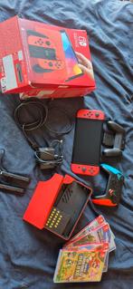 Switch - OLED Model - Mario Red Edition, Spelcomputers en Games, Spelcomputers | Nintendo Switch, Met games, Met 2 controllers
