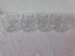 8 vintage Pickwick theeglazen met oor uit de jaren 70, hg 7, Glas of Glazen, Gebruikt, Ophalen of Verzenden, Glas