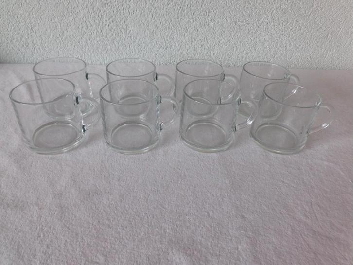 8 vintage Pickwick theeglazen met oor uit de jaren 70, hg 7, Huis en Inrichting, Keuken | Servies, Gebruikt, Glas of Glazen, Overige stijlen