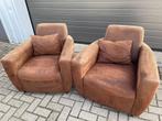 2 lounge stoelen, Huis en Inrichting, Stoelen, Ophalen, Gebruikt, Twee, Bruin