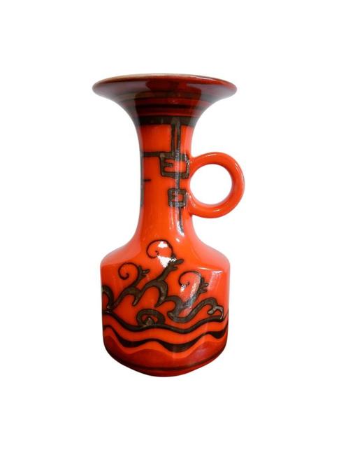 Vaas Flora Gouda Tokio, Huis en Inrichting, Woonaccessoires | Vazen, Gebruikt, Oranje, Minder dan 50 cm, Aardewerk of Porselein