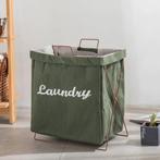 Wasmand - Katoen - Groen - Opvouwbare Wasmand - Inklapbare W, Huis en Inrichting, Badkamer | Complete badkamers, Info@Happyhappinigs.nl